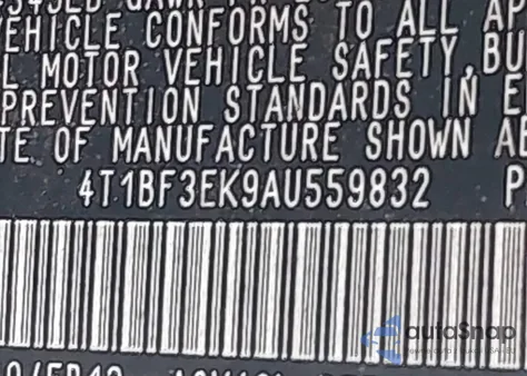 2010 Toyota Camry z USA, uszkodzony, nr VIN 4T1BF3EK9AU559832